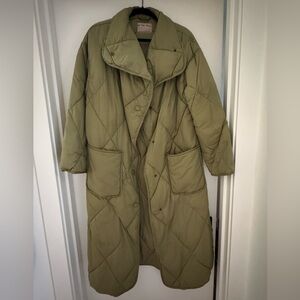 We The Free Green Quilted Puffer Coat